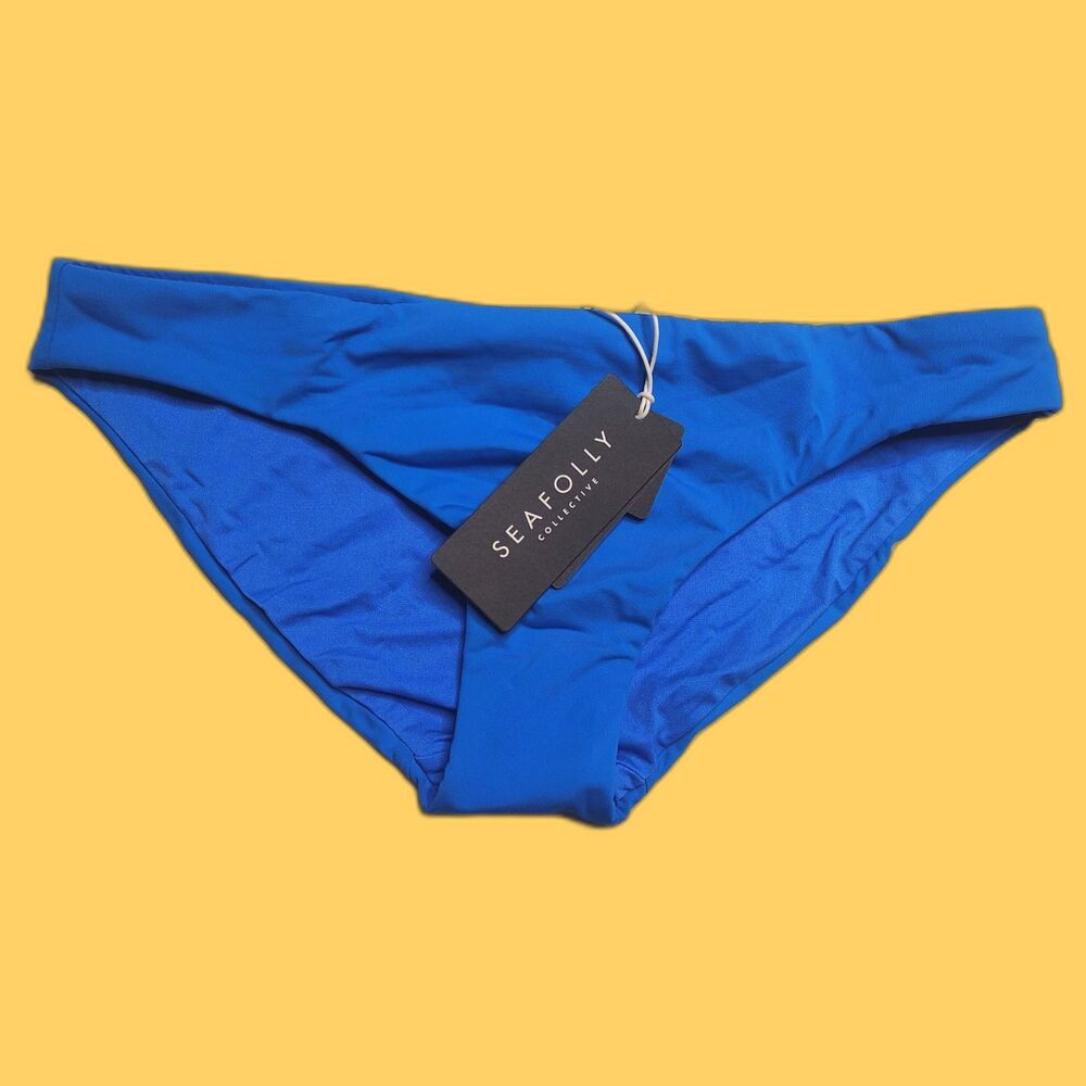 NWT Seafolly S. Collective Hipster Bikini Bottom Size 8 Azure Beach 40473-942